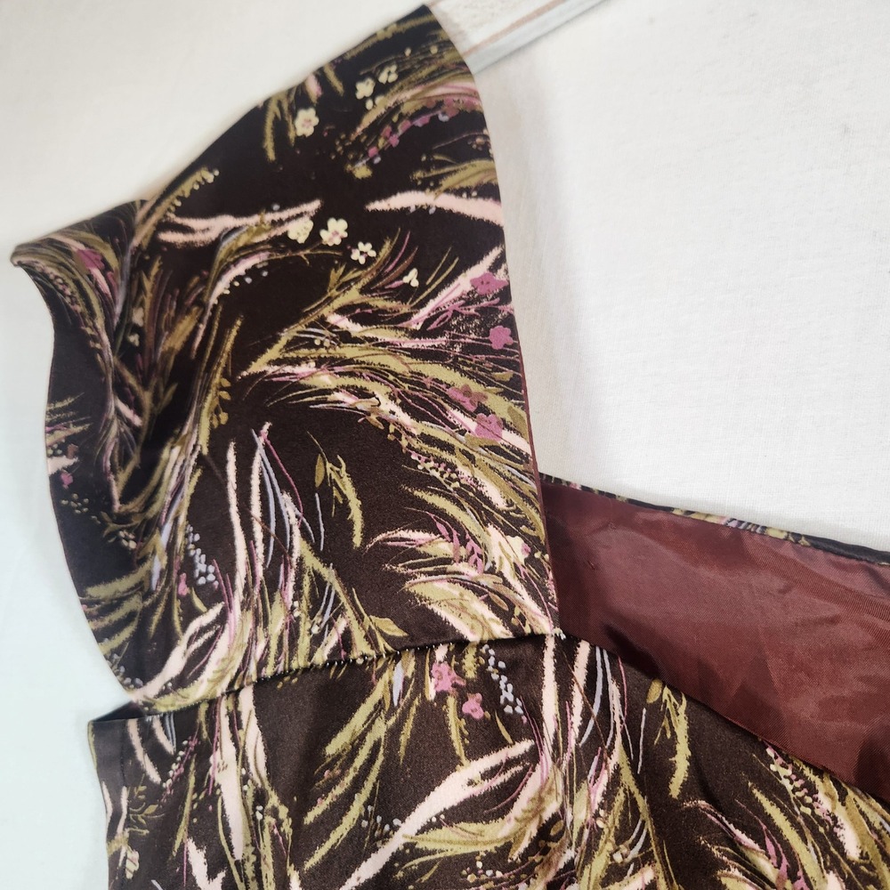 Handmade Craftsmanship Vintage Style Floral Wheat Print Fit Flare dress - Picture 5 of 14